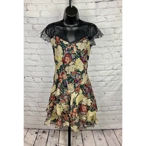 Polo Ralph Lauren RUGBY Dress‎ Womens 4 Floral Sheer Lace Sleeve Custom NWT $398